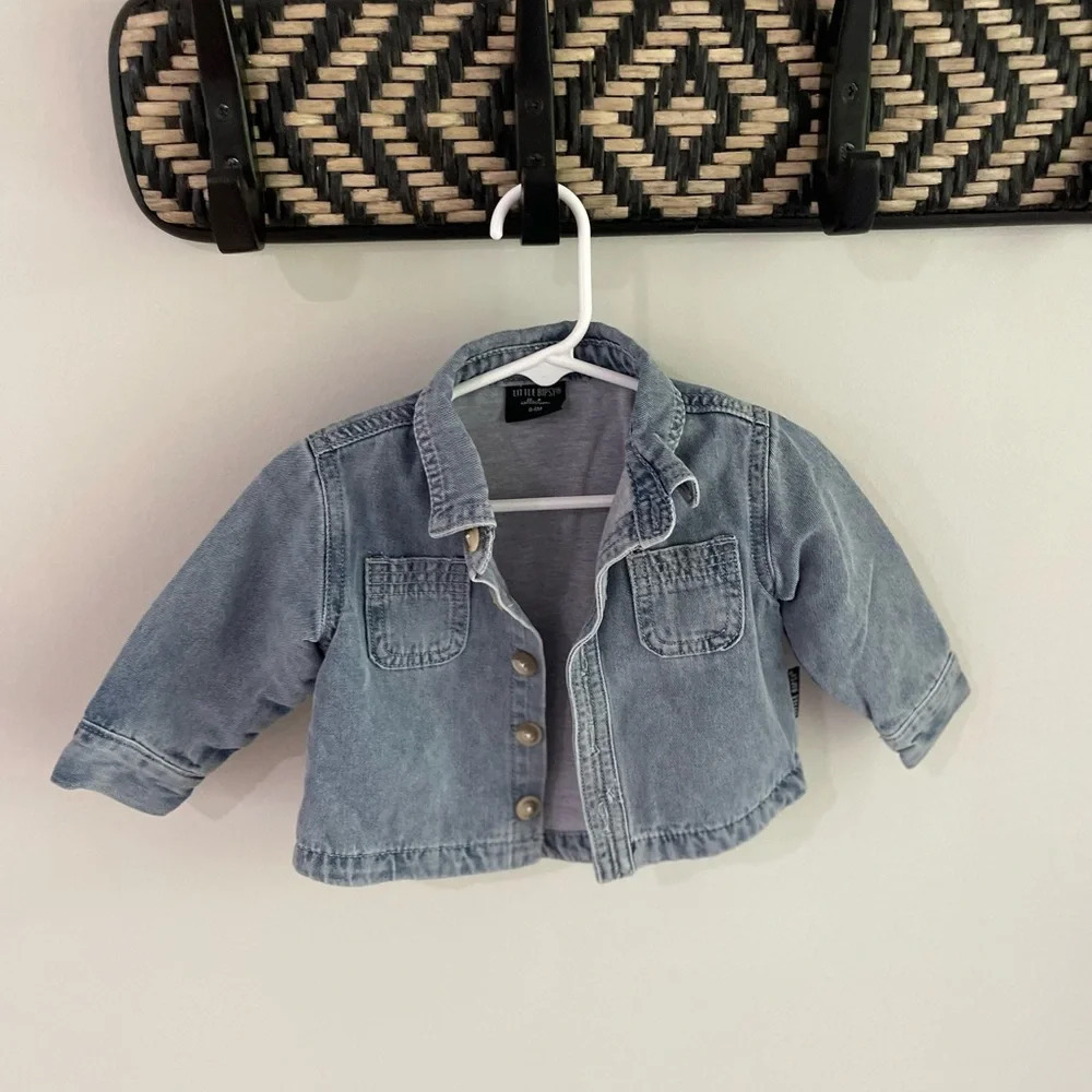 Little Bipsy - Denim Chambray Button Down Jean Jacket - Size 0-6 Months - Picture 6 of 6
